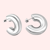 Chunky Half Hoop Hypoallergenic Earrings