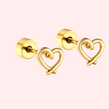 Open Heart Hypoallergenic Flat Back Stud Earring