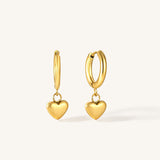 Heart Huggie Hypoallergenic Hoop Earrings
