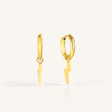 Lightning Bolt Huggie Hypoallergenic Earrings