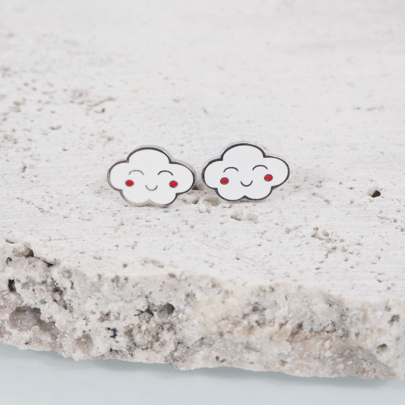 Kids Smiley Cloud Stud Hypoallergenic Earrings