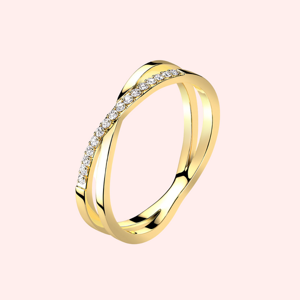 CZ Paved Cross Hypoallergenic Ring
