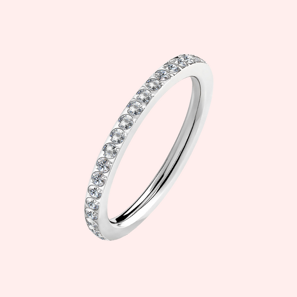 CZ Paved Stackable Hypoallergenic Eternity Ring