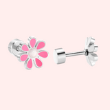 Colourful Flower Hypoallergenic Flat Back Stud Earring