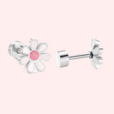 Colourful Flower Hypoallergenic Flat Back Stud Earring