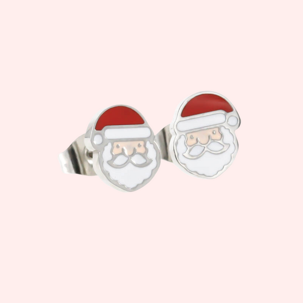 Santa Face Hypoallergenic Christmas Earrings