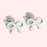 Bow Hypoallergenic Flat Back Stud Earring