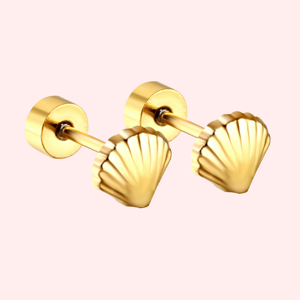 Shell Hypoallergenic Flat Back Stud Earring