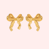 Ribbon Bow Hypoallergenic Stud Earrings