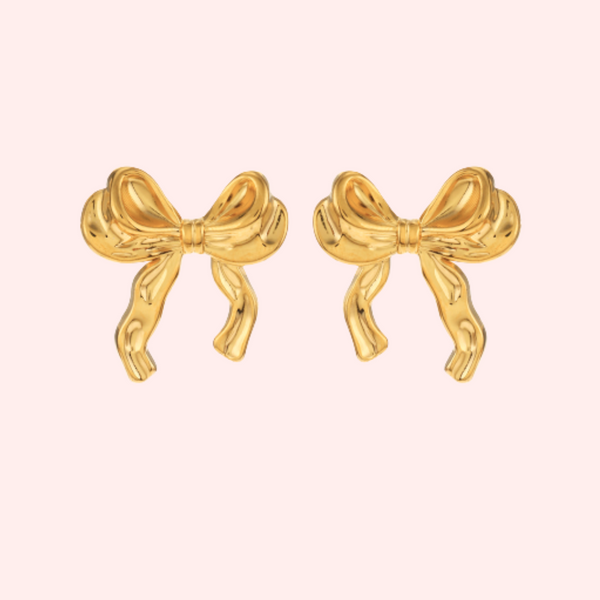 Ribbon Bow Hypoallergenic Stud Earrings