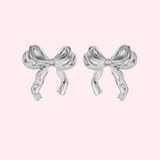 Ribbon Bow Hypoallergenic Stud Earrings