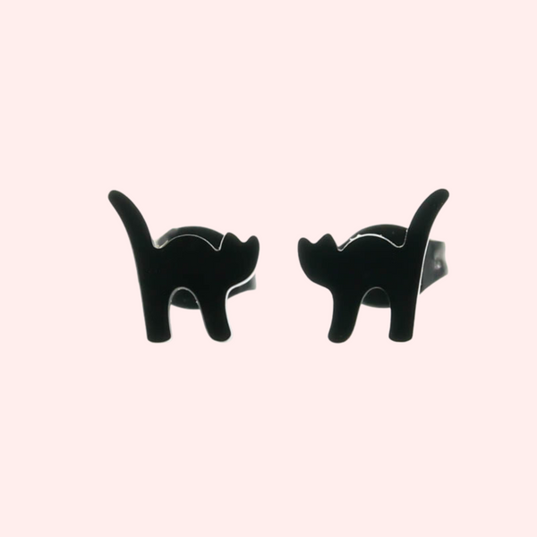 Black Cat Hypoallergenic Earrings