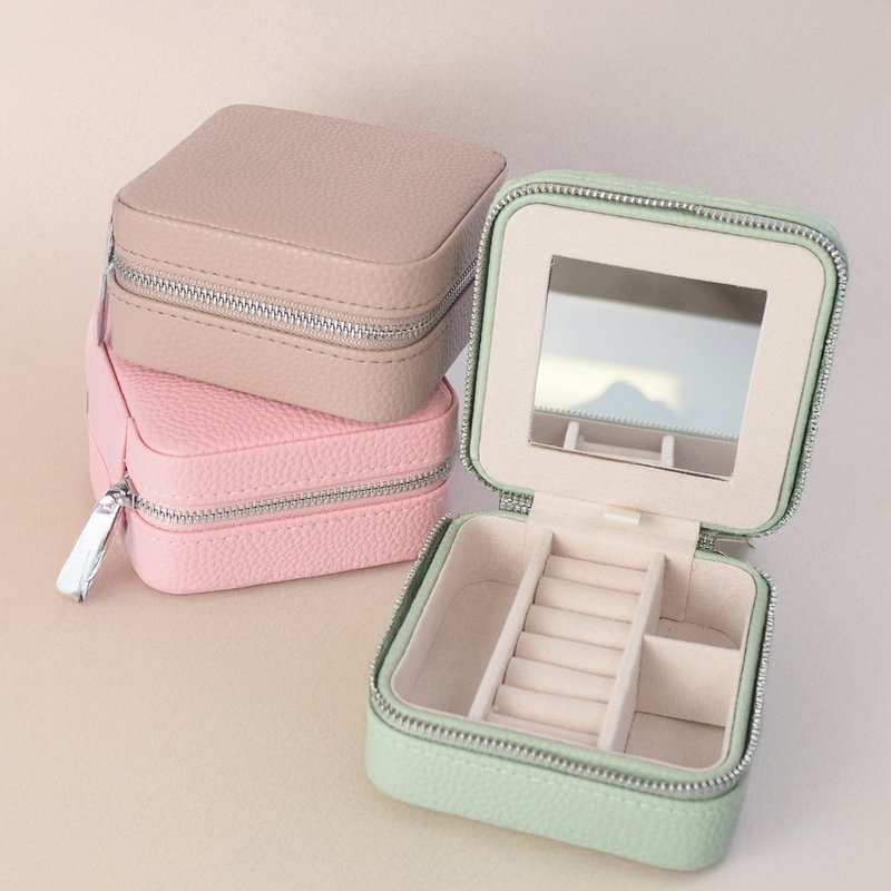 Square Leather Case with Mirror