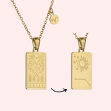 Aries Zodiac Tarot Card Necklace