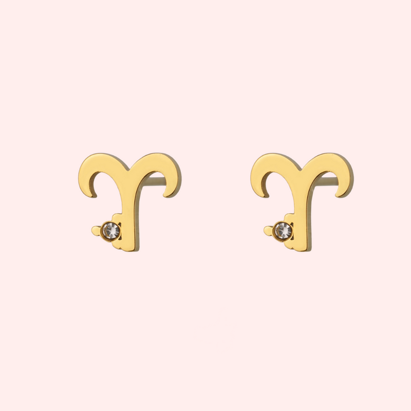 Aries Zodiac Sign Hypoallergenic Earrings