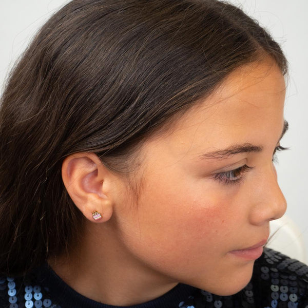 Birthday Cake Flat Back Earrings