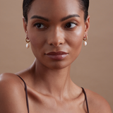 Pavé Pearl Drop Hoop Earrings