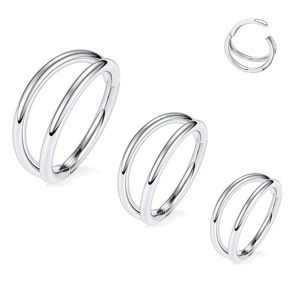 Stainless Steel Hinged Double Hoop Segment Clicker