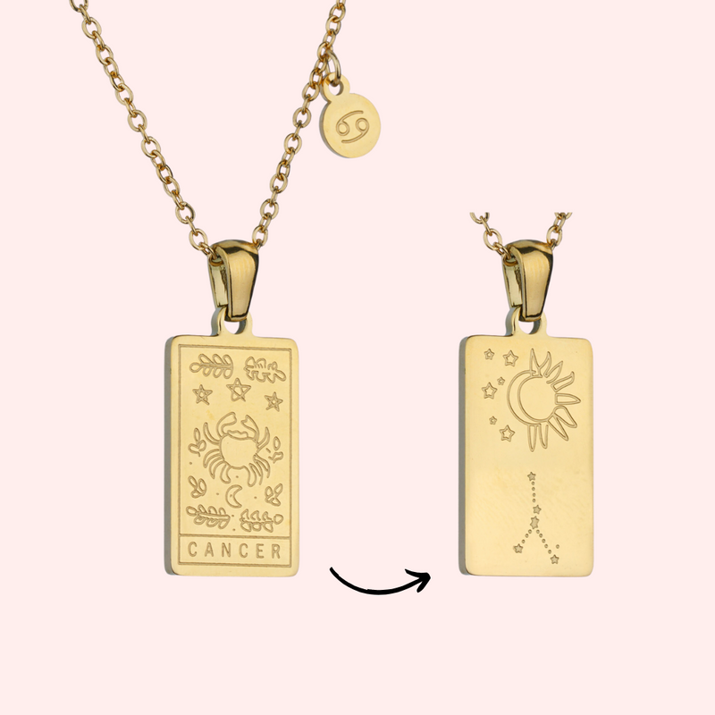 Cancer Zodiac Tarot Card Necklace