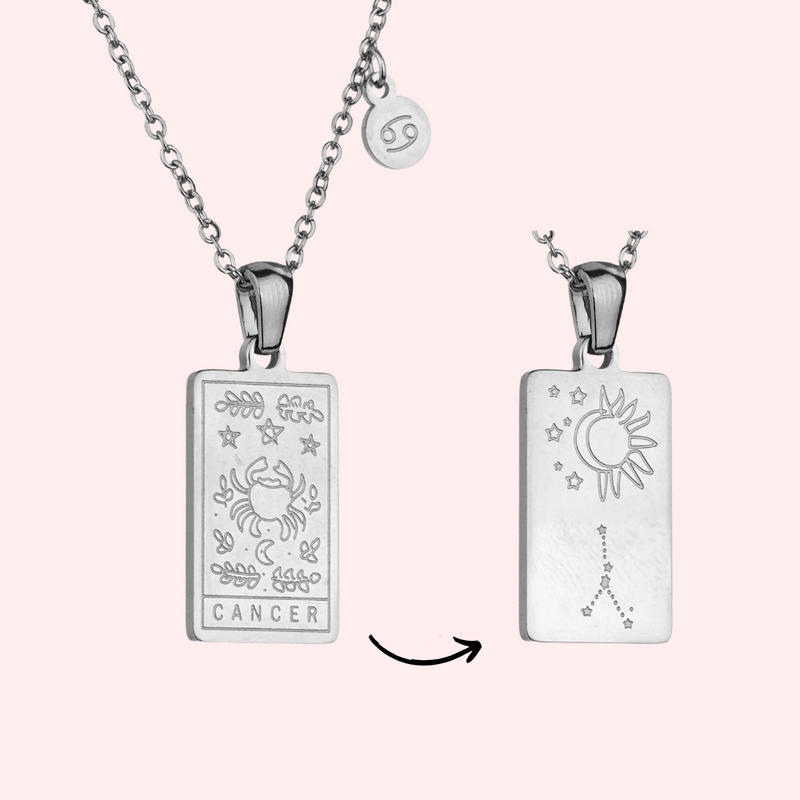 Cancer Zodiac Tarot Card Necklace