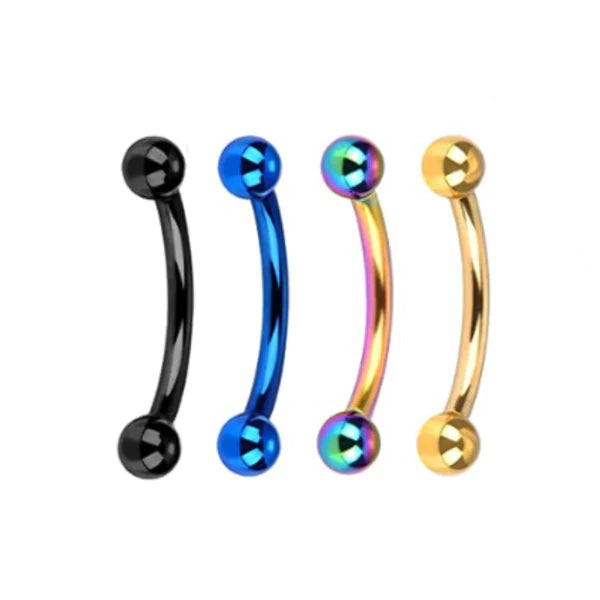 Stainless Steel Ball Curved Barbell