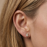 Emerald Solitaire Flat Back Earrings