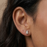 Emerald Solitaire Flat Back Earrings