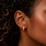 Tapered Crystal Huggie Earrings