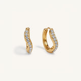 Wave Crystal Huggie Earrings