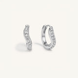 Wave Crystal Huggie Earrings