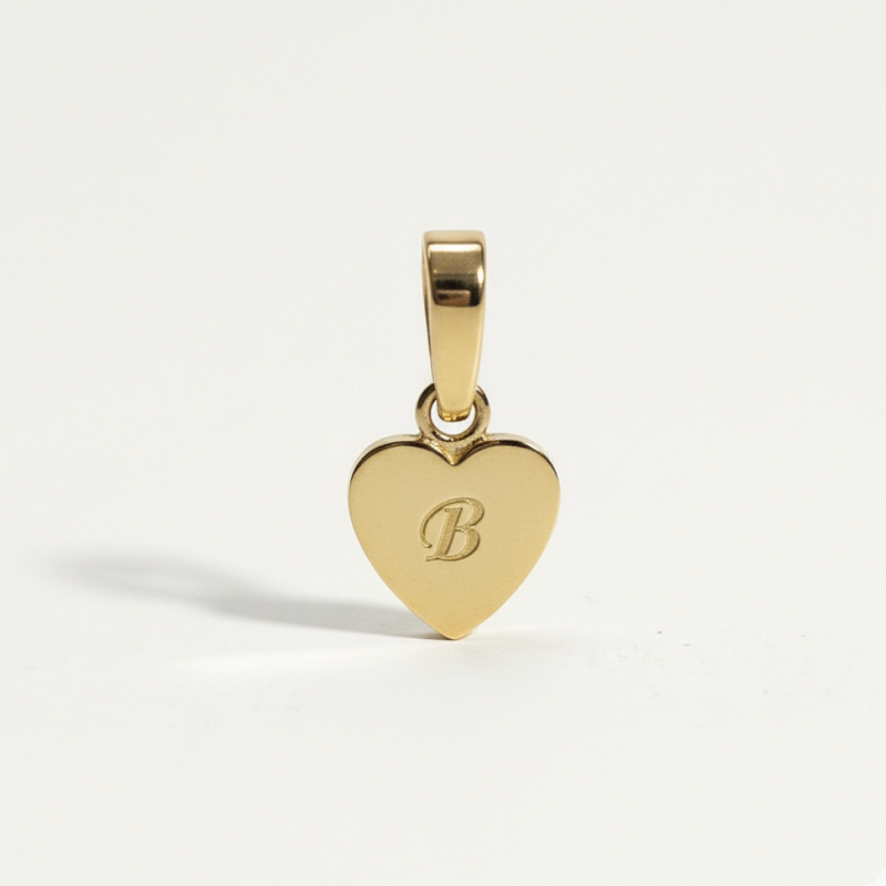 Heart Initial Charm
