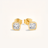 Cushion Birthstone Stud Earrings