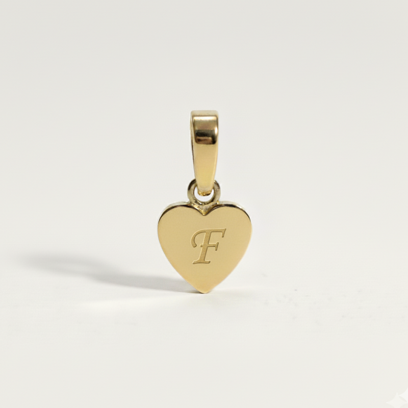 Heart Initial Charm