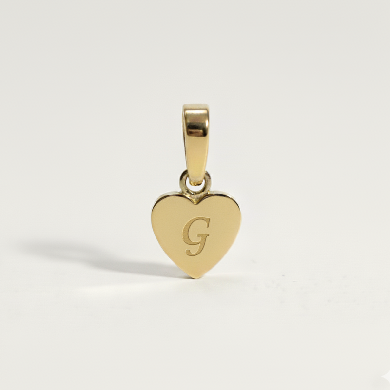 Heart Initial Charm