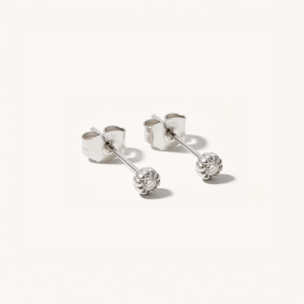 Rope Trim Cubic Zirconia Stud Earrings