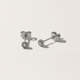 Rope Trim Cubic Zirconia Stud Earrings