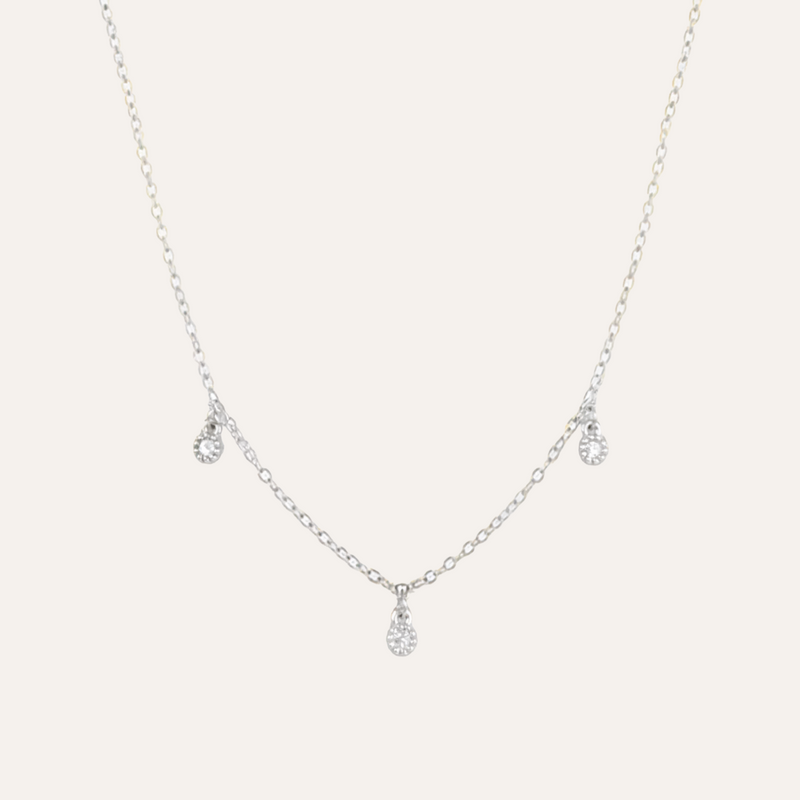 Rope Trim Cubic Zirconia Necklace