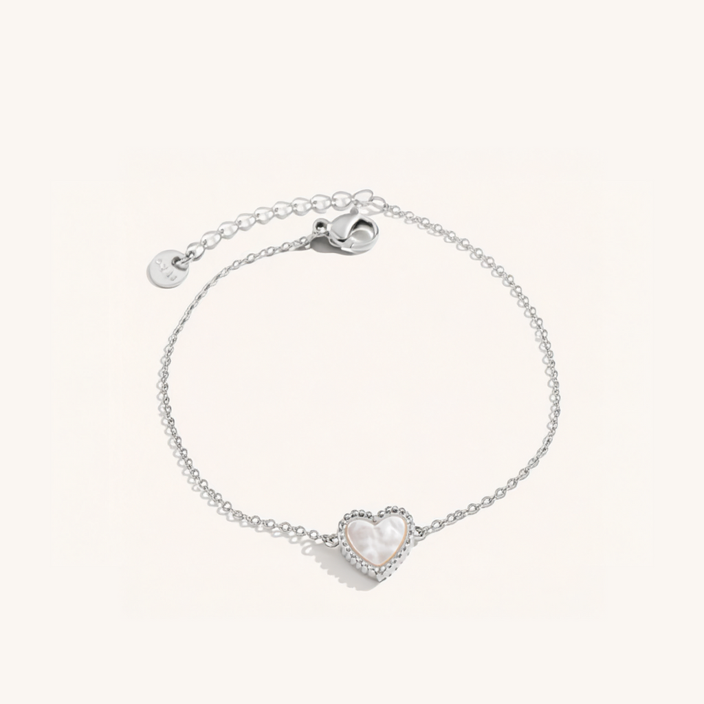 Beaded Shimmer Heart Bracelet