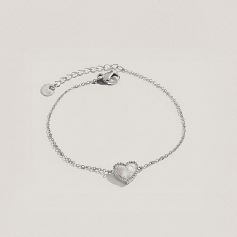 Beaded Shimmer Heart Bracelet