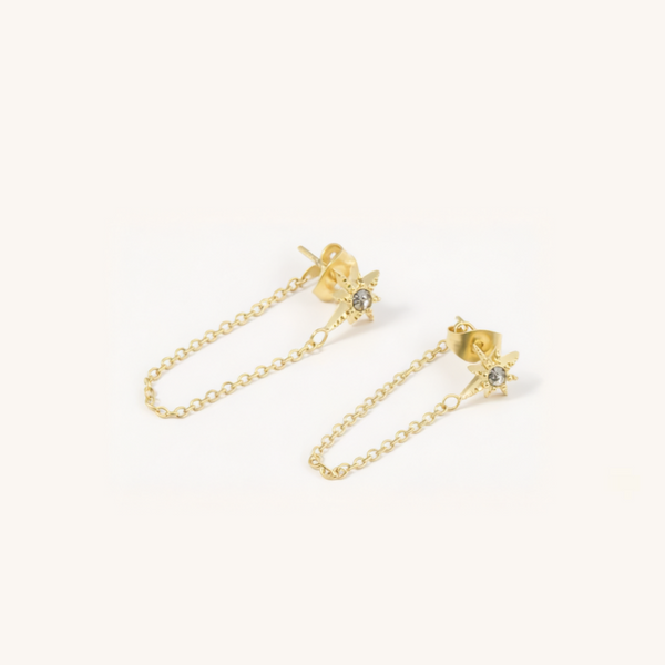 Starburst Chain Stud Earrings