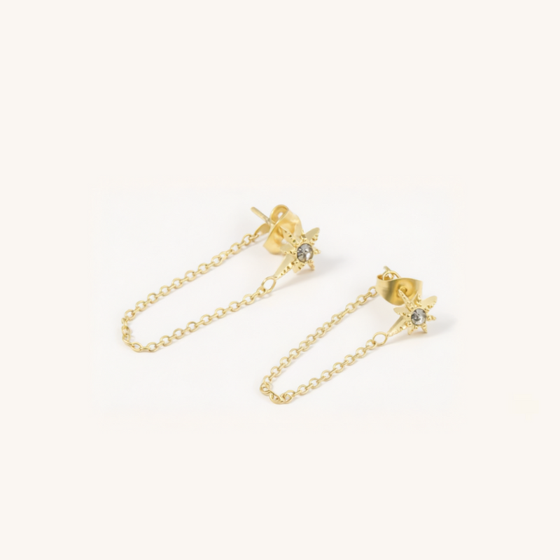 Starburst Chain Stud Earrings