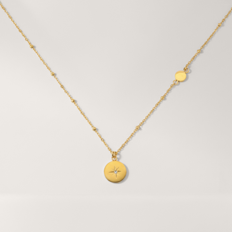 Celestial Star Disc Necklace