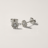 Dainty Daisy Cubic Zirconia Stud Earrings