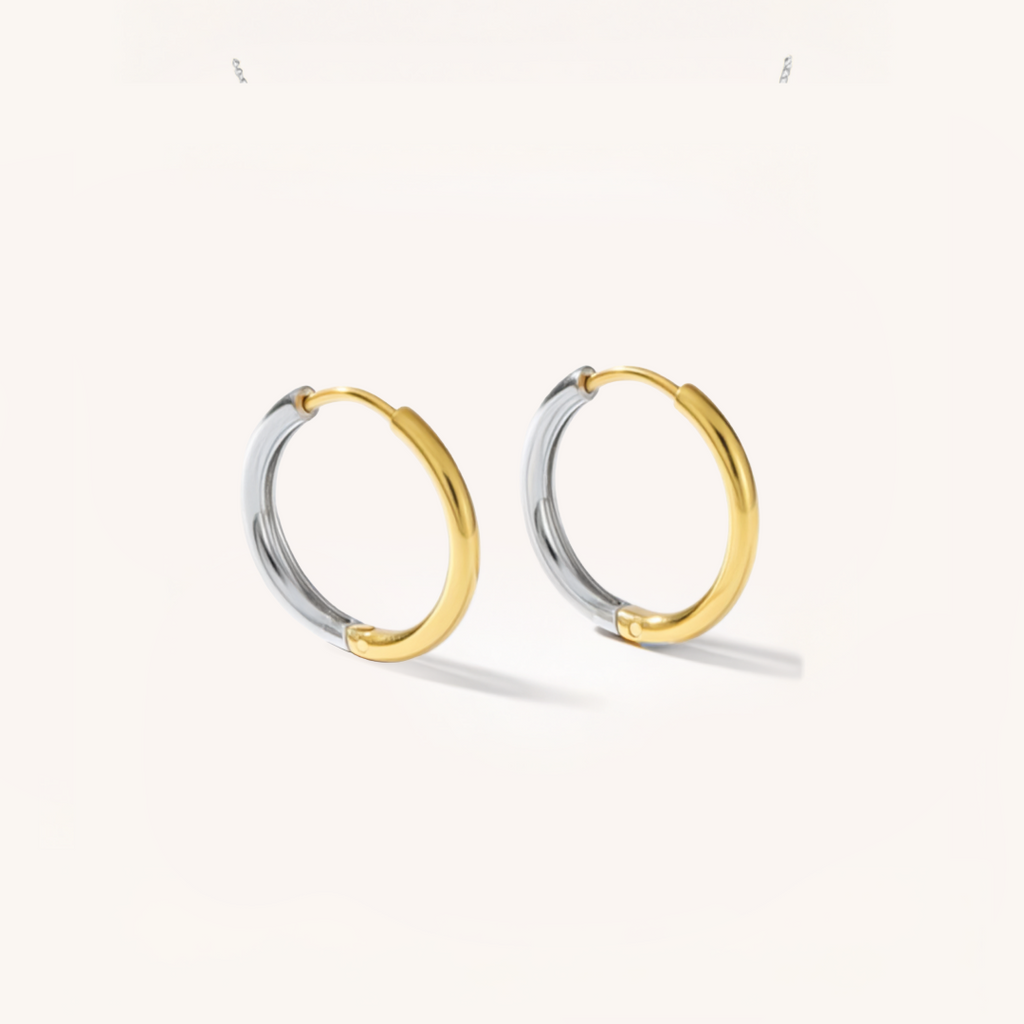 Mixed Metal Hoop Earrings
