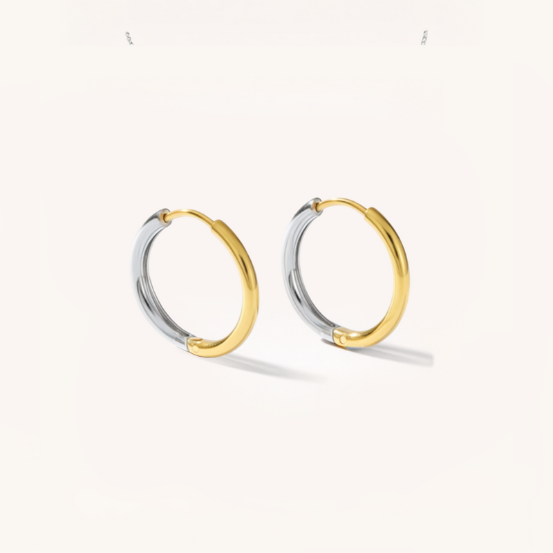 Mixed Metal Hoop Earrings