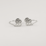 Clover Chain Drop Stud Earrings
