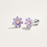 Colourful Flower Hypoallergenic Flat Back Stud Earring