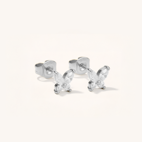 Cubic Zirconia Marquise Butterfly Stud Earrings