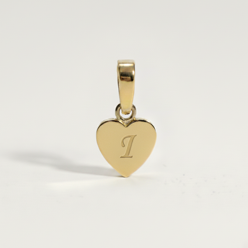 Heart Initial Charm