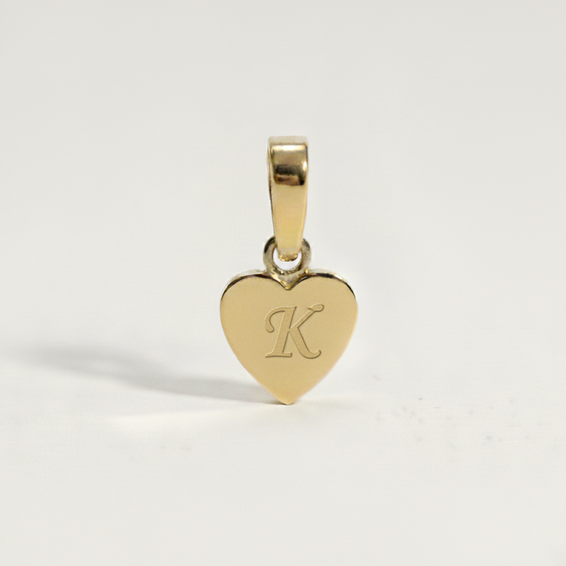 Heart Initial Charm